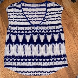 Vintage Y2K MICHAEL STARS silk tie dye v neck T blouse  size L